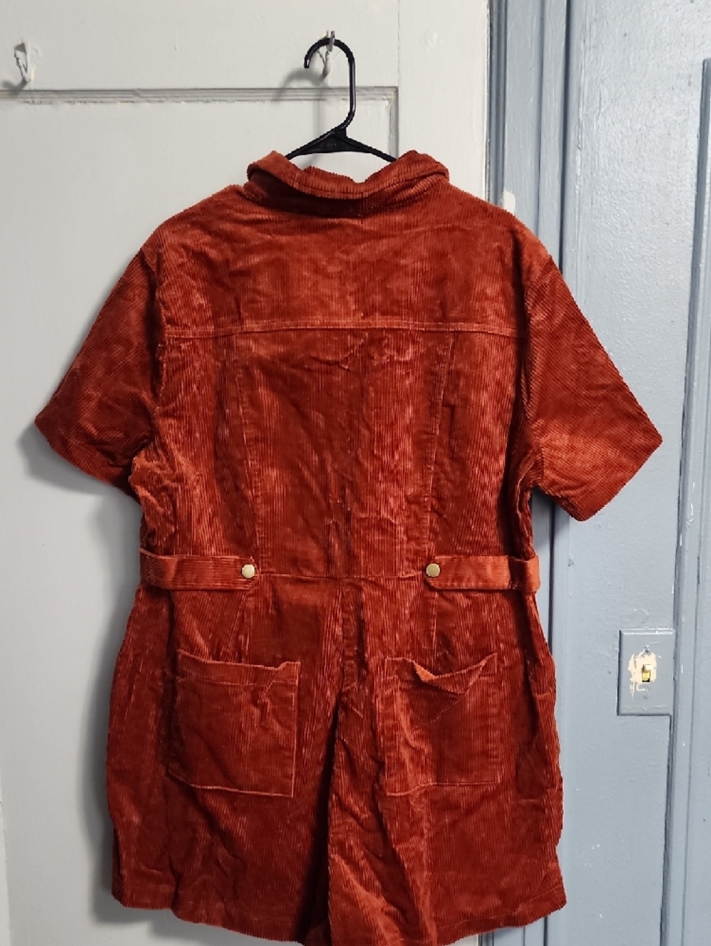 Forever 21 Rust Corduroy Short-Sleeve Zip Romper - Picture 4 of 4
